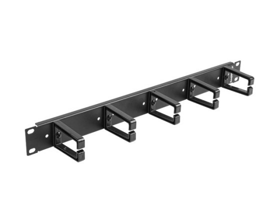 19" PANEL NA SPRÁVU KÁBLOV S 5 PLASTOVÝMI DRŽIAKMI 1U TYP B ČIERNY LANBERG