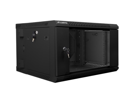 19" RACKOVÁ SKRIŇA S DVOJITÝM PRIEREZOM PRE MONTÁŽ NA STENU 6U/600X600 (PLOCHÉ BALENIE) ČIERNA LANBERG