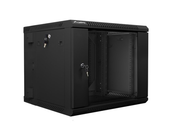 19" RACKOVÁ SKRIŇA S DVOJITÝM PRIEREZOM PRE MONTÁŽ NA STENU 9U/600X600 (PLOCHÉ BALENIE) ČIERNA LANBERG