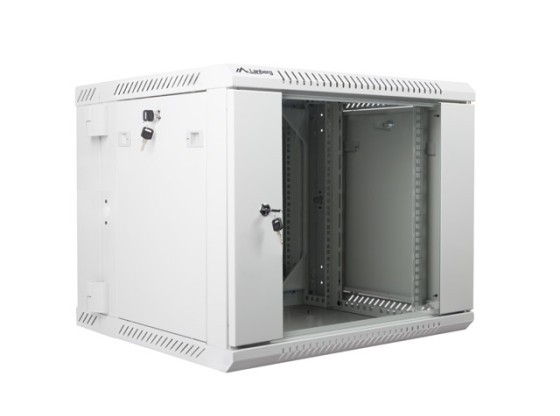 19" RACKOVÁ SKRIŇA S DVOJITÝM PRIEREZOM PRE MONTÁŽ NA STENU 9U/600X600 (FLAT PACK) SIVÁ LANBERG