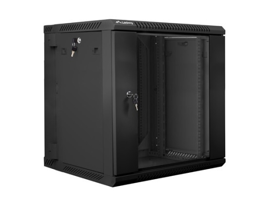 19" RACKOVÁ SKRIŇA S DVOJITÝM PRIEREZOM NA STENU 12U/600X600 (FLAT PACK) ČIERNA LANBERG