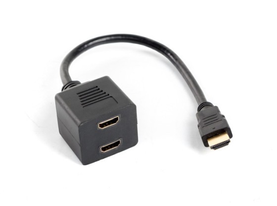 HDMI(M)->2X HDMI(F) ADAPTÉR KÁBEL 20CM ČIERNY ROZBOČOVAČ LANBERG