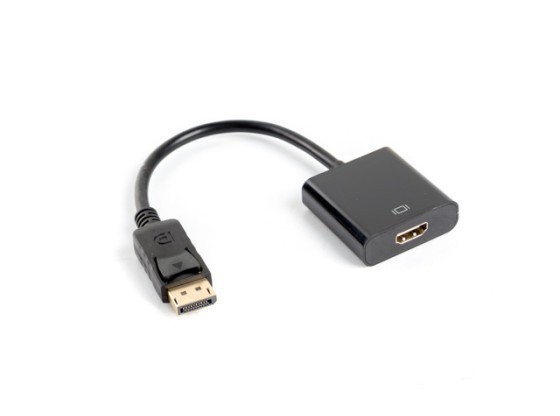 DISPLAYPORT(M) 1.2->HDMI(F) ADAPTÉR 10CM ČIERNY LANBERG