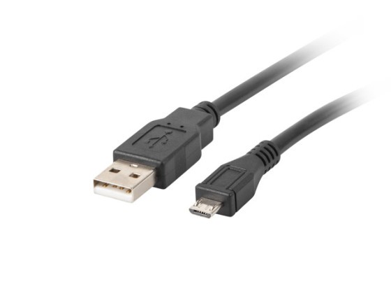 USB MICRO(M)-&gt;USB-A(M) 2.0 KÁBEL 1M ČIERNY LANBERG