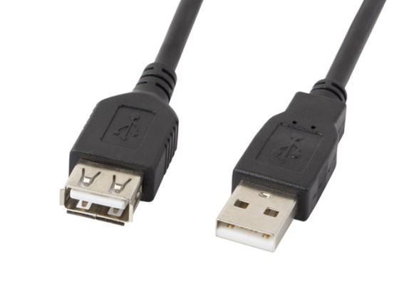 USB-A M/F 2.0 KÁBEL 0,7 M ČIERNY LANBERG