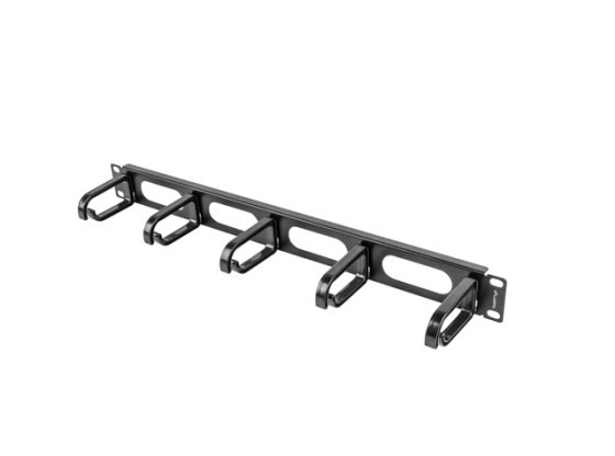 19" PANEL NA SPRÁVU KÁBLOV 5 KRÚŽKOV - TYP B 1U ČIERNY LANBERG