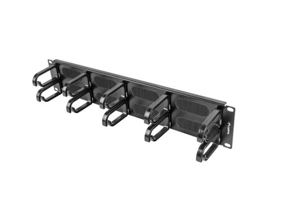 19" PANEL S KEFOU NA SPRÁVU KÁBLOV 10 KRÚŽKOV TYP B 2U ČIERNY LANBERG