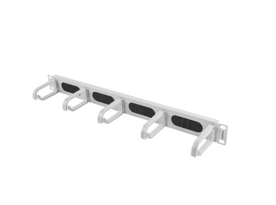 19" PANEL S KEFOU NA VEDENIE KÁBLOV 5 KRÚŽKOV TYP B 1U SIVÁ LANBERG
