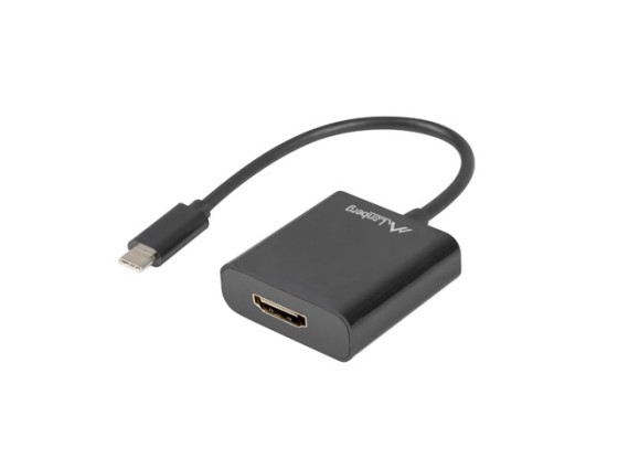 USB-C(M) 3.1-&gt;HDMI(F) ADAPTÉR 15CM (DISPLAYPORT ALT MODE) ČIERNY LANBERG
