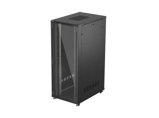 INŠTALAČNÁ SKRIŇA 19" 42U 800X1200 ČIERNE SKLENENÉ DVERE LANBERG (PLOCHÉ BALENIE)