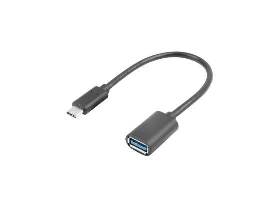 USB-C(M) 3.1-&gt;USB-A(F) ADAPTÉR 15CM ČIERNY OTG LANBERG