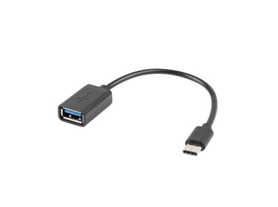 ADAPTÉR USB-C(M) 2.0-&gt;USB-A(F) 15CM OTG ČIERNY LANBERG