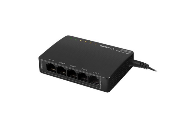 SWITCH LANBERG DSP3-1005-60W 5X 1GB POE+ (4 PORTY POE 30W/PORT MAX 60W) UNMANAGED DESKTOP