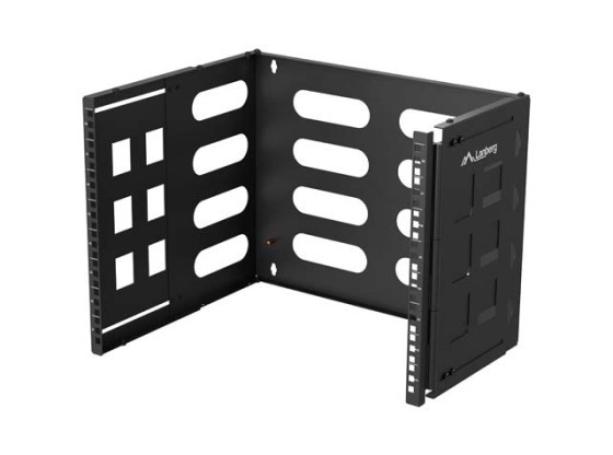 SKLOPNÝ DRŽIAK NA STENU 19" 8U 497X400/240 ČIERNY LANBERG
