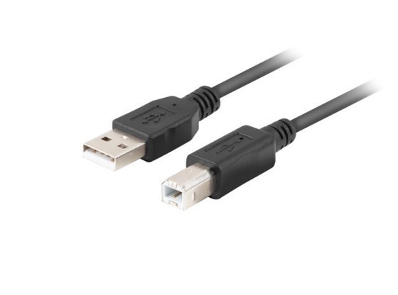 USB-A(M)->USB-B(M) 2.0 KÁBEL 3M ČIERNY FERITOVÝ BOX LANBERG