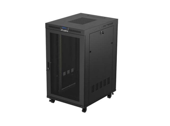 INŠTALAČNÝ STOJAN 19" 27U 800X1000 ČIERNY LCD PERFOROVANÉ DVERE LANBERG (FLAT PACK) V2