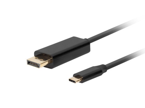 KÁBEL USB-C(M)->DISPLAYPORT(M) 3M 4K 60HZ ČIERNY LANBERG