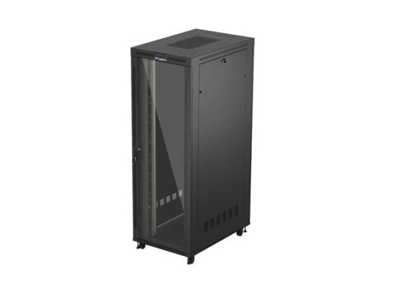 RACKOVÁ INŠTALAČNÁ SKRIŇA 19" 47U 800X1200 ČIERNE SKLENENÉ DVERE LCD LANBERG (FLAT PACK) V2