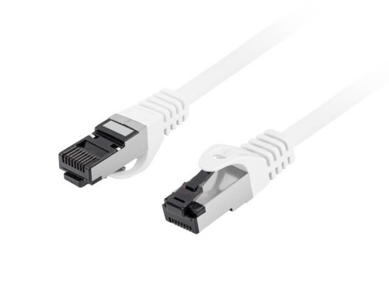 PATCHCORD CAT.8.1 S/FTP LSZH CU 0,25M BIELY FLUKE PREŠIEL LANBERG