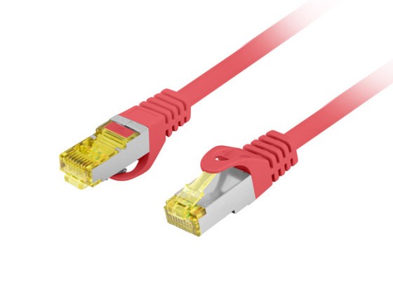 PATCHCORD CAT.6A S/FTP LSZH CU 5M ČERVENÁ FLUKE PREŠIEL LANBERG