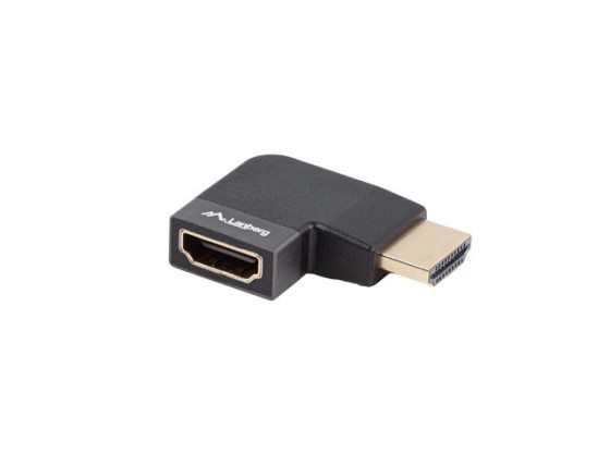 HDMI(M)->HDMI(F) ADAPTÉR 8K UHLOVÝ PRAVÝ HLINÍKOVÝ STRIEBORNÝ LANBERG
