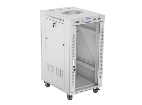 INŠTALAČNÝ STOJAN 19" 22U 600X800 SIVÉ SKLENENÉ DVERE LCD LANBERG (FLAT PACK) V2