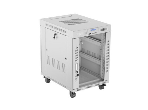 INŠTALAČNÝ STOJAN 19" 15U 600X800 SIVÉ SKLENENÉ DVERE LCD LANBERG (FLAT PACK) V2