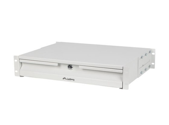 LANBERG 19" 2U 360MM ŠEDÁ ZÁSUVKA (2U/483X360MM NOSNOSŤ DO 90KG, 4-BODOVÁ MONTÁŽ)