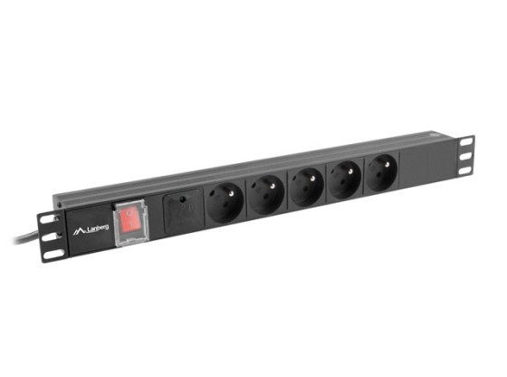 NAPÁJACÍ LIŠTA PDU 19" LANBERG 1U 16A 5X 230V PL 2M ČIERNA