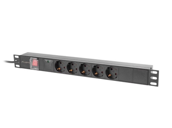 NAPÁJACÍ LIŠTA PDU 19" LANBERG 1U 16A 5X 230V SCHUKO 2M ČIERNA