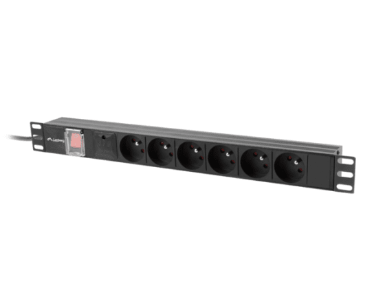 NAPÁJACÍ LIŠTA PDU 19" LANBERG 1U 10A 6X 230V PL 2M ČIERNA C14