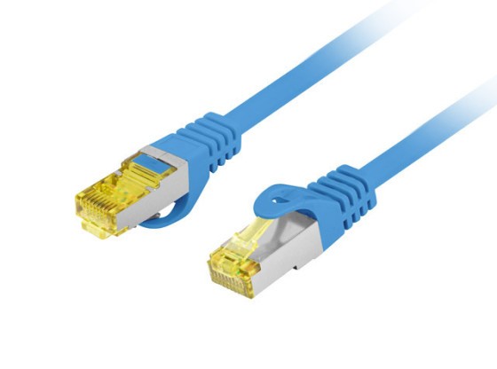 PATCHCORD CAT.6A S/FTP LSZH CU 10M MODRÝ FLUKE PASS LANBERG