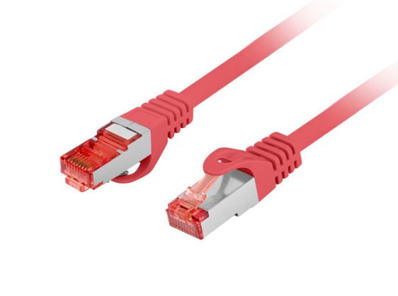 PATCHCORD CAT.6 S/FTP LSZH CU 0,25M ČERVENÝ FLUKE PREŠIEL LANBERG