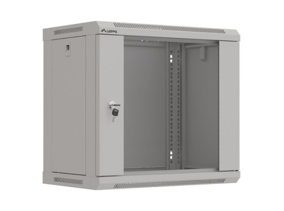 INŠTALAČNÝ STOJAN 19" 9U 540X350 SIVÉ SKLENENÉ DVERE LANBERG (PLOCHÉ BALENIE)