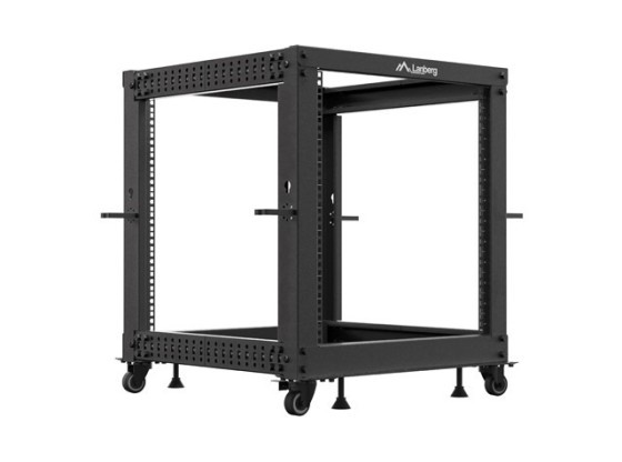OTVORENÝ RACK 19" 12U 600X600-1100 NASTAVITEĽNÝ ČIERNY LANBERG