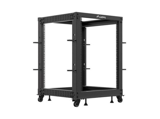 OTVORENÝ RACK 19" 15U 600X600-1100 NASTAVITEĽNÝ ČIERNY LANBERG