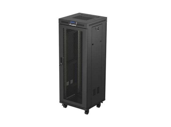 INŠTALAČNÁ SKRIŇA 19" 32U 600X600 ČIERNY LCD PERFOROVANÉ DVERE LANBERG (PLOCHÉ BALENIE)