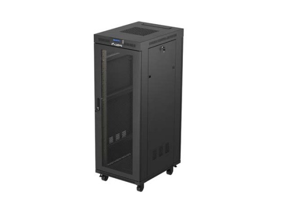 INŠTALAČNÁ SKRIŇA 19" 32U 600X800 ČIERNY LCD PERFOROVANÉ DVERE LANBERG (PLOCHÉ BALENIE)
