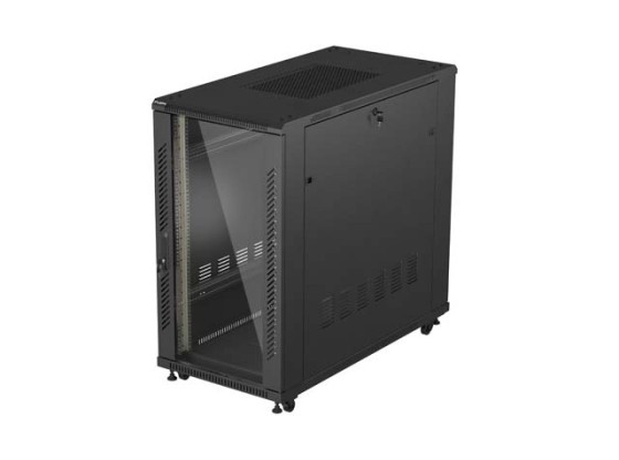 INŠTALAČNÁ SKRIŇA RACK 19" 22U 600X1200 ČIERNE SKLENENÉ DVERE LANBERG (PLOCHÉ BALENIE)