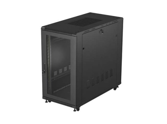 INŠTALAČNÁ SKRIŇA RACK 19" 22U 600X1200 ČIERNE PERFOROVANÉ DVERE LANBERG (PLOCHÉ BALENIE)