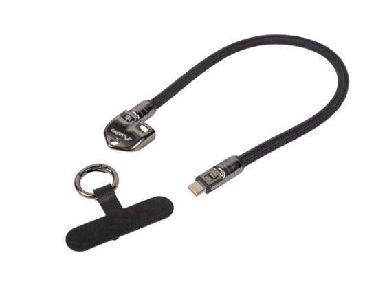 KÁBEL USB-C M/M ŠNÚRKA / PRÍVESOK 0,3M 240W ČIERNY LANBERG