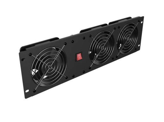 VERTIKÁLNY VENTILAČNÝ PANEL 19" 3U PRE RACK TRI VENTILÁTORY 230V ČIERNY LANBERG
