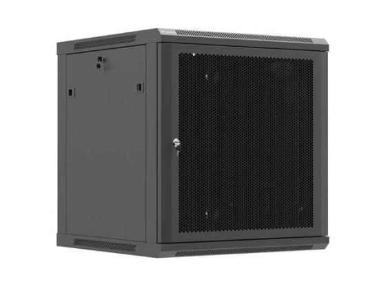 INŠTALAČNÝ STOJAN 19" 12U 600X600 ČIERNE PERFOROVANÉ DVERE LANBERG (PLOCHÉ BALENIE)