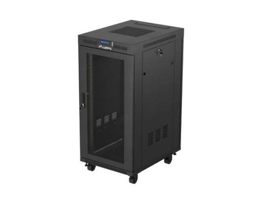 INŠTALAČNÁ SKRIŇA 19" 24U 600X800 ČIERNA S PERFOROVANÝMI DVERAMI LANBERG (FLAT PACK) V2