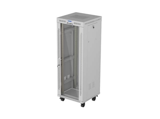 INŠTALAČNÝ STOJAN 19" 32U 600X600 SIVÉ SKLENENÉ DVERE LCD LANBERG (FLAT PACK) V2