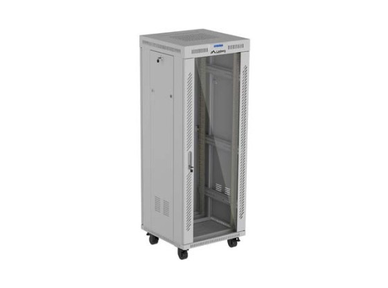 INŠTALAČNÝ STOJAN 19" 32U 600X600 SIVÉ SKLENENÉ DVERE LCD LANBERG (FLAT PACK) V2