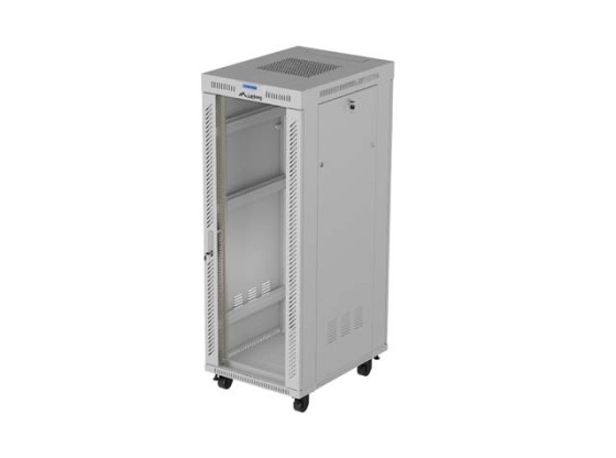 INŠTALAČNÝ STOJAN 19" 32U 600X800 SIVÉ SKLENENÉ DVERE LCD LANBERG (FLAT PACK) V2