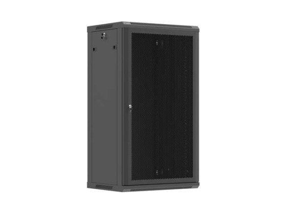 19" STENOVÁ SKRÍŇ 22U/600×450 (ROZLOŽENÁ) S PERFOROVANÝMI DVIERKAMI, ČIERNA, LANBERG