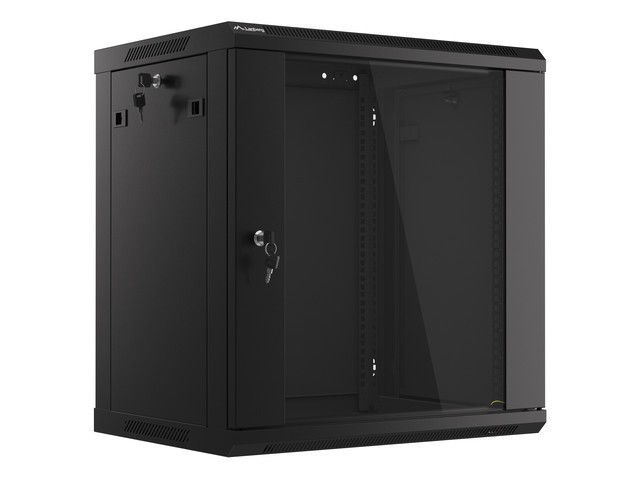 RACKOVÁ SKRIŇA 19" NÁSTENNÁ 12U/600X450 (FLAT PACK) ČIERNA LANBERG V2