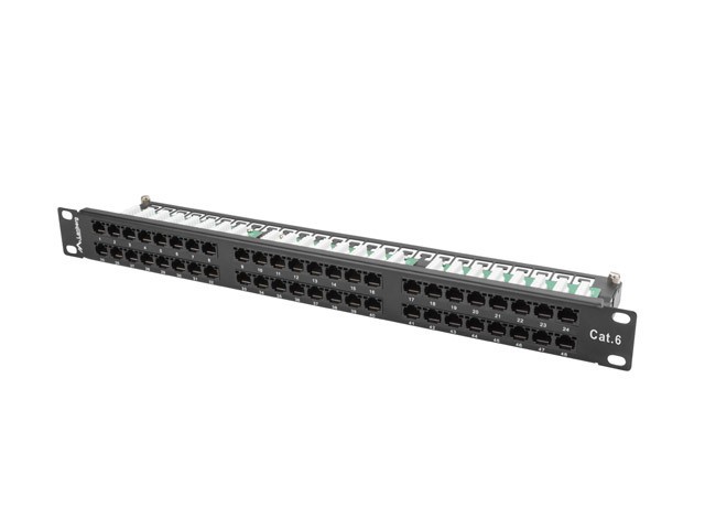 PATCH PANEL 48 PORTOV 1U 19" CAT.6 UTP BLACK LANBERG
